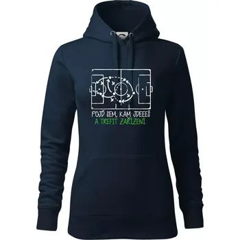 Dámská mikina Pojď sem, kam jdeš a trefit zařízení - Mikina dámská Cape s kapucí - XS ( Námořní modrá (velmi tmavá - téměř černá) )