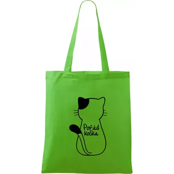 Nákupní taška Pořád kočka - Taška bavlněná - 42 x 38 cm ( Apple Green )