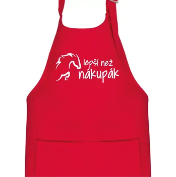 Kuchyňská zástěra Lepší než nákupák - Dětská zástěra na vaření - Univerzální velikost ( Červená )