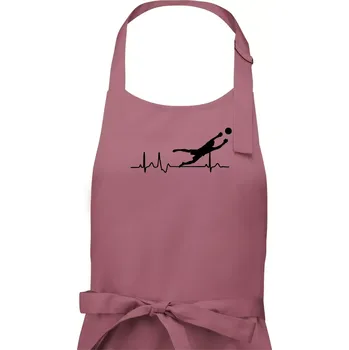 Kuchyňská zástěra Ekg fotbal brankář - Dámská zástěra na vaření - Univerzální velikost ( Starorůžová )