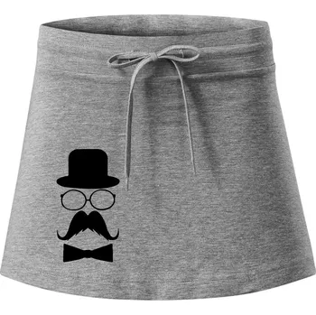 Dámská sukně Mustache pán - Sportovní sukně - two in one - S ( Tmavě šedý melír )