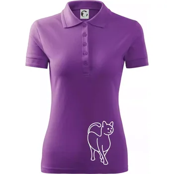 Ladná kočka - Polokošile dámská Pique Polo - 3XL ( Fialová )