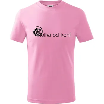 Chlapecké tričko Holka od koní - Tričko dětské bavlněné - 104-110cm / 3-4 roky ( Růžová )