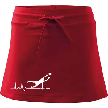 Dámská sukně Ekg fotbal brankář - Sportovní sukně - two in one - S ( Červená )