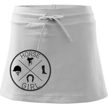 Dámská sukně Horse Girl kruh - Sportovní sukně - two in one - XS ( Bílá )