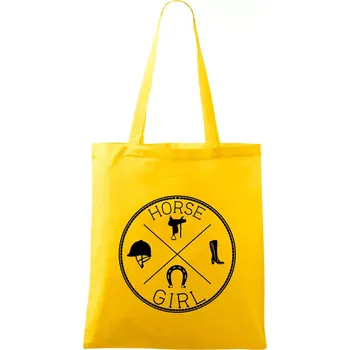 Horse Girl kruh - Taška bavlněná - 42 x 38 cm ( Žlutá )