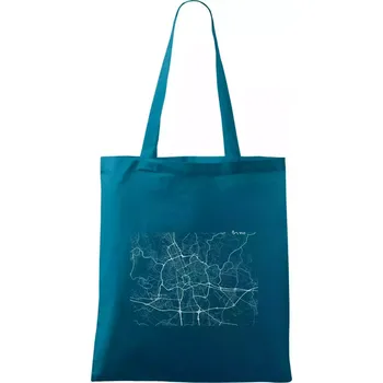 Černobílá mapa Brno - Taška bavlněná - 42 x 38 cm ( Petrolejová )