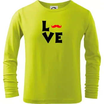 Dětská móda Love mustache - Triko dětské Long Sleeve - 146 cm/10 let ( Limetková )