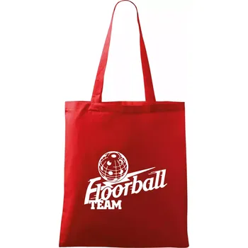 Nákupní taška Florbal team - Taška bavlněná - 42 x 38 cm ( Červená )