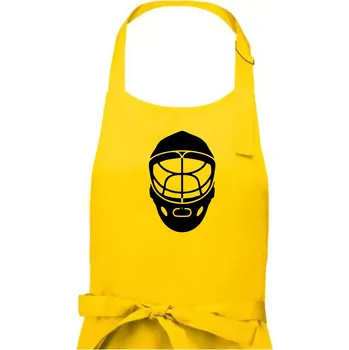 Kuchyňská zástěra Florbal maska - Dámská zástěra na vaření - Univerzální velikost ( Žlutá )