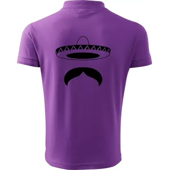 Pánská košile Mexican Mustache - Polokošile pánská Pique Polo 203 - S ( Fialová )