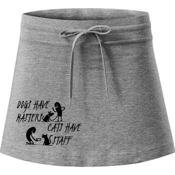 Dámská sukně Dogs have masters, cats have staff - Sportovní sukně - two in one - S ( Tmavě šedý melír )