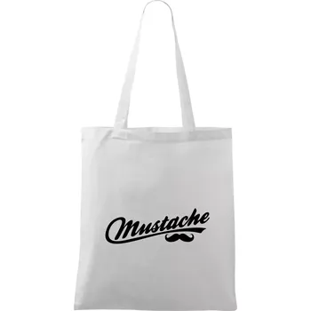 Mustache - nápis - Taška bavlněná - 42 x 38 cm ( Bílá )