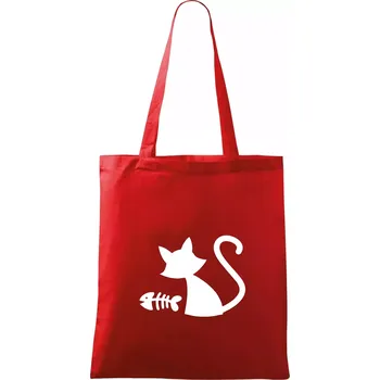 Ryba vs kočka - Taška bavlněná - 42 x 38 cm ( Červená )