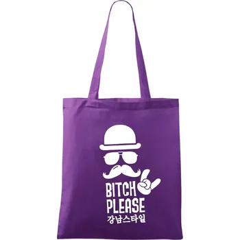 Bitch please! Mustache - Taška bavlněná - 42 x 38 cm ( Fialová )