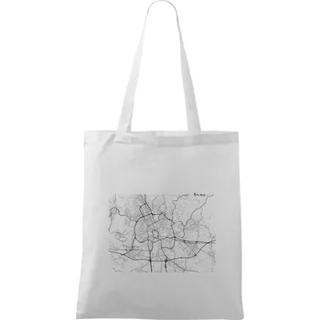 Černobílá mapa Brno - Taška bavlněná - 42 x 38 cm ( Bílá )