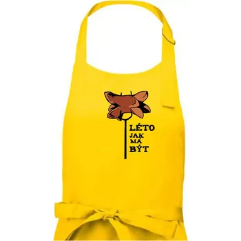 Kuchyňská zástěra Léto jak má být - Dámská zástěra na vaření - Univerzální velikost ( Žlutá )