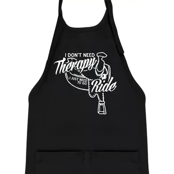 Kuchyňská zástěra I don't Therapy Ride - jezdkyně - Dětská zástěra na vaření - Univerzální velikost ( Černá )