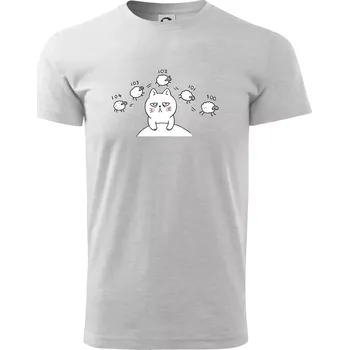 Pánské tričko Unavená kočka nemůže spát - Triko extra velké (5-8XL) - 6XL ( Světlešedý Melír )