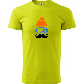 Lyžař knírač - Klasické pánské triko vyšší gramáže - 2XL ( Limetková )
