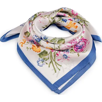 Šála Saténový šátek 65x65 cm, barva 3 modrá