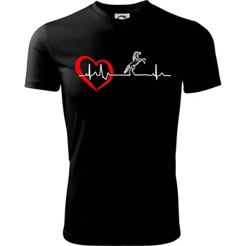 Chlapecké tričko Moje srdce bije pro koně - Dětské triko sportovní (dresovina) - 146 cm/10 let ( Černá )