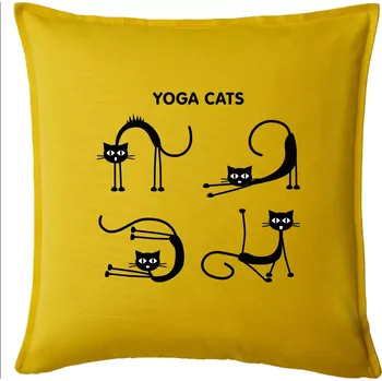 Polštář Kočičí jóga (Hana-creative) - Polštář 50x50 - 50x50 - Pouze potah ( Žlutá )