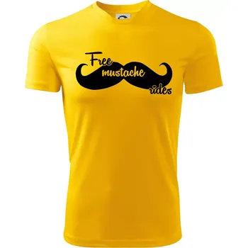Chlapecké tričko Free Mustache rides - Dětské triko sportovní (dresovina) - 146 cm/10 let ( Žlutá )