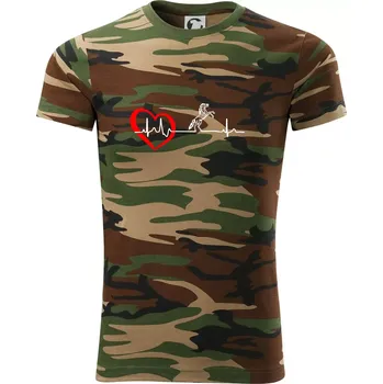 Pánské tričko Moje srdce bije pro koně - Army CAMOUFLAGE - XL ( Hnědý maskáč )