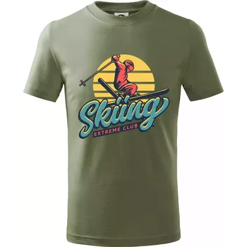Chlapecké tričko Skiing winter extreme cup - Tričko dětské bavlněné - 146 cm/10 let ( Khaki )