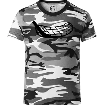 Chlapecké tričko Florbalová čepel - Dětské maskáčové triko - 104-110cm / 3-4 roky ( Šedý maskáč )