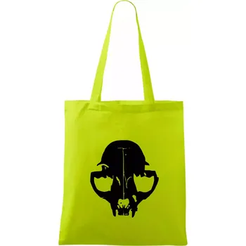 Kočka - Cat skull - Taška bavlněná - 42 x 38 cm ( Limetková )