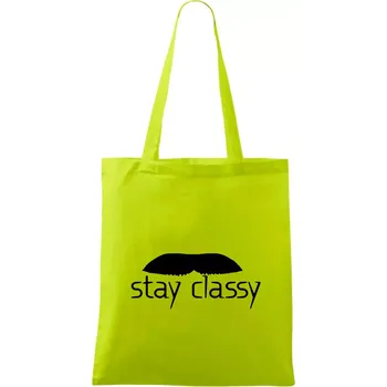 Stay Classy - mustache - Taška bavlněná - 42 x 38 cm ( Limetková )