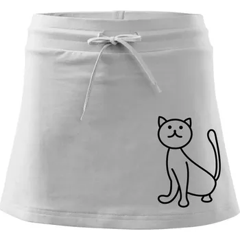 Dámská sukně Kočka kouká - Sportovní sukně - two in one - XL ( Bílá )