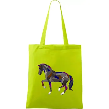 Kůň geometrie barevný - Taška bavlněná - 42 x 38 cm ( Limetková )