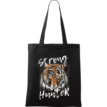 Nákupní taška Tygr - Strong Hunter - Taška bavlněná - 42 x 38 cm ( Černá )