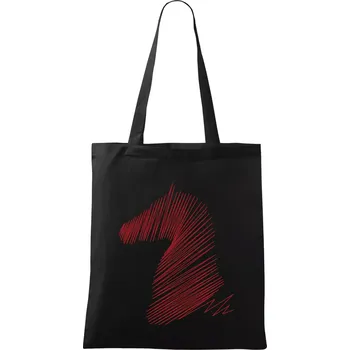 Nákupní taška Kůň linky - Taška bavlněná - 42 x 38 cm ( Černá )