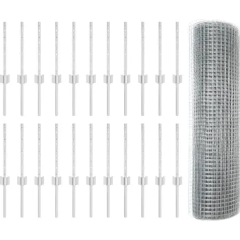 Plotový sloupek Svařený drátěný plot s 22 U sloupky Stříbrná 0.4x50 m Ocel Stříbrná3336379