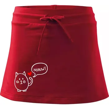 Dámská sukně Tlustá kočka - Sportovní sukně - two in one - S ( Červená )