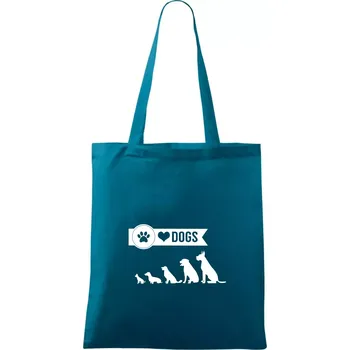 I love dogs - tlapka - Taška bavlněná - 42 x 38 cm ( Petrolejová )
