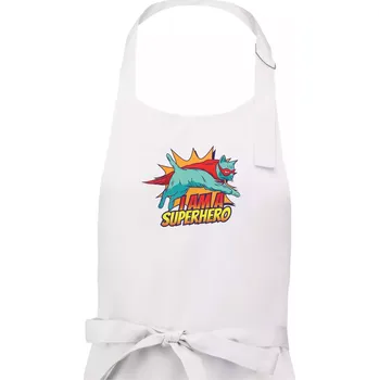 Kuchyňská zástěra Kočka I am a Superhero - Dámská zástěra na vaření - Univerzální velikost ( Bílá )