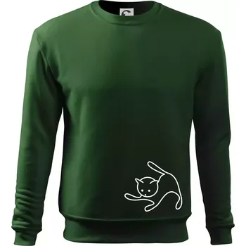 Pánská mikina Kočka si hraje - Mikina Essential pánská - 2XL ( Lahvově zelená )