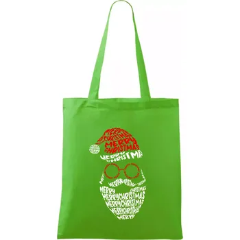Merry Christmas obličej - Taška bavlněná - 42 x 38 cm ( Apple Green )