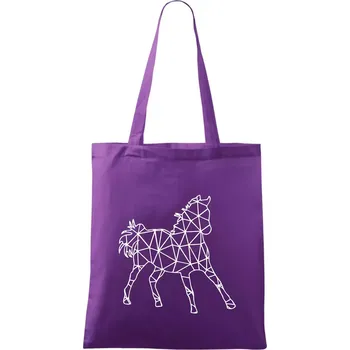 Nákupní taška Geometrie - kůň jednobarevná - Taška bavlněná - 42 x 38 cm ( Fialová )
