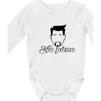 Kojenecký body Na pána - Body kojenecké s dlouhým rukávem - Dlouhý r. do 3 měs ( Bílá )