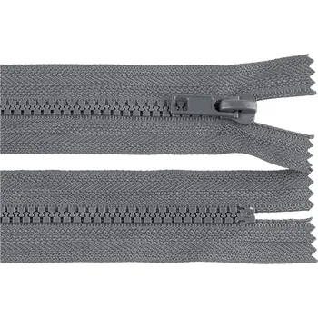 Zip Kostěný zip No 5 délka 16 cm, malé, 319 šedá ocelová