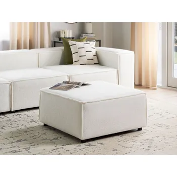 Taburet Taburet bílý buklé čalounění čtvercový podnožka stolek moderní styl obývací pokoj Beliani