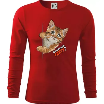 Pánské oblečení Řekl někdo slovo party - Triko s dlouhým rukávem FIT-T long sleeve - S ( Červená )