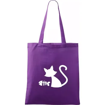 Ryba vs kočka - Taška bavlněná - 42 x 38 cm ( Fialová )
