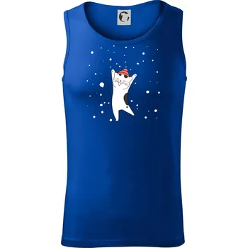 Pánská móda Veselá kočka v zimní čepici - Tílko pánské Core - M ( Královská modrá )